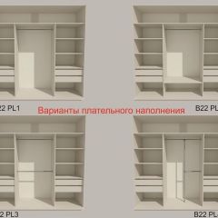 Шкаф-купе 2400 серии SOFT D4+D4+D4+B22+PL1 (по 2 ящика лев/прав+1штанга) профиль «Графит» в Кургане - kurgan.mebel24.online | фото 5