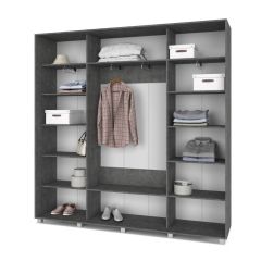 МАРТИН Шкаф-купе с зеркалом Камень темный (2200*450) М422 в Кургане - kurgan.mebel24.online | фото 2