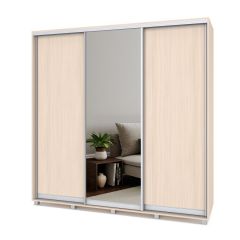 МАРТИН Шкаф-купе с зеркалом Млечный дуб (2200*450) М422 в Кургане - kurgan.mebel24.online | фото