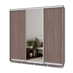 МАРТИН Шкаф-купе с зеркалом Шимо темный (2200*450) М422 в Кургане - kurgan.mebel24.online | фото