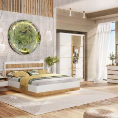 Шкаф-купе ПШ-2.9 1500 Фасад Флагман (Белый жемчуг/Дуб Вотан) в Кургане - kurgan.mebel24.online | фото 3