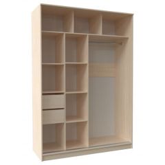 Шкаф-купе ПШ-2.9 1500 Фасад Флагман (Белый жемчуг/Дуб Вотан) в Кургане - kurgan.mebel24.online | фото 2