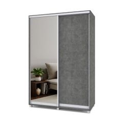 РОЛАНД Шкаф-купе зеркалом Камень темный (600*1500) Р652 в Кургане - kurgan.mebel24.online | фото
