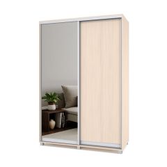 РОЛАНД Шкаф-купе зеркалом Млечный дуб (600*1500) Р652 в Кургане - kurgan.mebel24.online | фото