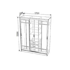 Шкаф-купе ШКП 1 (Венге/Ясень Анкор светлый) в Кургане - kurgan.mebel24.online | фото 3