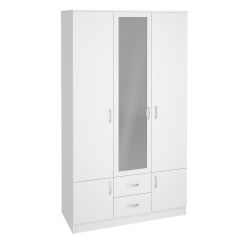 Шкаф Ронда ШК-3 с зеркалом (Белый) в Кургане - kurgan.mebel24.online | фото