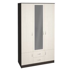 Шкаф Ронда ШК-3 с зеркалом (Венге/Беленый дуб) в Кургане - kurgan.mebel24.online | фото