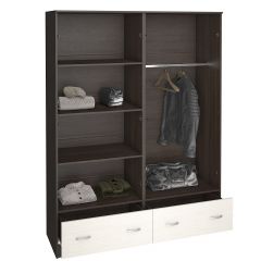 Шкаф Ронда ШК-4 с зеркалом (венге/беленый дуб) в Кургане - kurgan.mebel24.online | фото 2