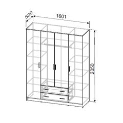 Шкаф ШК-1 (Ясень Анкор светлый) в Кургане - kurgan.mebel24.online | фото 2