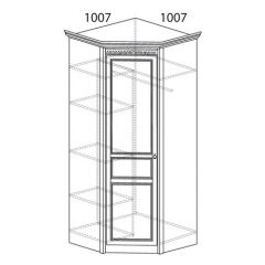 Шкаф угловой №183 "Лючия" Фасад зеркало (Угол 1007*1007) Дуб оксфорд в Кургане - kurgan.mebel24.online | фото 2