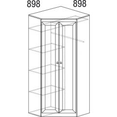 Шкаф угловой №606 Инна (угол 898*898) Денвер темный в Кургане - kurgan.mebel24.online | фото 3