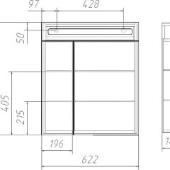 Шкаф-зеркало Аврора 60 с подсветкой LED Домино (DV8005HZ) в Кургане - kurgan.mebel24.online | фото 12