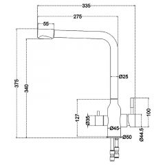 Смеситель д/кухни MELANA-F610304 Stello нерж.сталь, с переключателем на фильтр, однорычажный, сатин в Кургане - kurgan.mebel24.online | фото 4