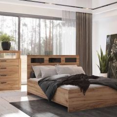ГАММА Спальный гарнитур (модульный) дуб вотан в Кургане - kurgan.mebel24.online | фото 2