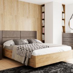 Спальня Livorno Модульная (Софт Графит/Дуб Бунратти) в Кургане - kurgan.mebel24.online | фото