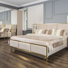 Спальня модульная Lara (бежевый глянец) в Кургане - kurgan.mebel24.online | фото