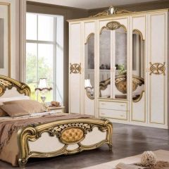 Спальня Ольга (комплект 4 дв.) беж/золото в Кургане - kurgan.mebel24.online | фото