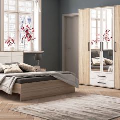 Спальня Соната Тумба прикроватная (дуб сонома/белый) в Кургане - kurgan.mebel24.online | фото 3