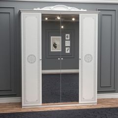 Спальный гарнитур Грация (модульный) белый/серебро в Кургане - kurgan.mebel24.online | фото 2