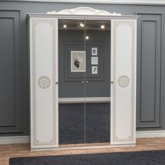 Спальный гарнитур Грация (модульный) белый/золото в Кургане - kurgan.mebel24.online | фото 6