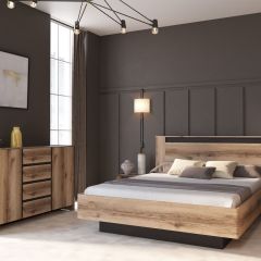 ПРАГА Спальный гарнитур Серия 3 (Дуб Делано/Дуб Венге) в Кургане - kurgan.mebel24.online | фото