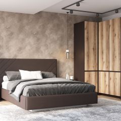 ПРАГА Спальный гарнитур Серия 3 (Дуб Делано/Дуб Венге) в Кургане - kurgan.mebel24.online | фото 5