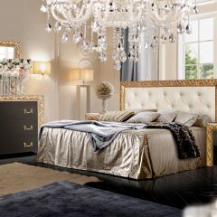 Спальный гарнитур Тиффани Premium черная/золото в Кургане - kurgan.mebel24.online | фото 3