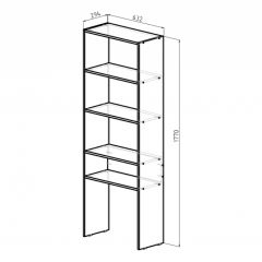 Стеллаж Элемент-1 (дуб сонома) в Кургане - kurgan.mebel24.online | фото 2