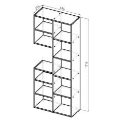 Стеллаж Элемент-2 (дуб сонома) в Кургане - kurgan.mebel24.online | фото 5