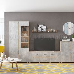 КИМ Стенка (Бетон темный/Дуб Сонома) Вариант 1 в Кургане - kurgan.mebel24.online | фото
