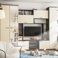 Стенка Марта 11 (Венге/Беленый дуб) в Кургане - kurgan.mebel24.online | фото