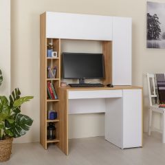 Стол компьютерный 12.71 Комфорт (Дуб Золотой CRAFT, Белая Аляска) в Кургане - kurgan.mebel24.online | фото