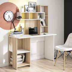 Стол компьютерный Олимп (дуб сонома/белый) в Кургане - kurgan.mebel24.online | фото