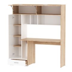 Стол компьютерный ПКС-1 (дуб сонома/белый глянец) в Кургане - kurgan.mebel24.online | фото 3