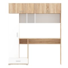 Стол компьютерный ПКС-1 (дуб сонома/белый глянец) в Кургане - kurgan.mebel24.online | фото 4