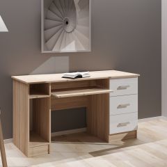 Стол компьютерный ПКС-4 Дуб сонома/Белый глянец в Кургане - kurgan.mebel24.online | фото