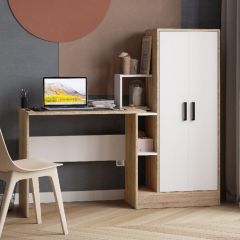Стол компьютерный СКМ-1 ЛДСП Белый/Дуб сонома в Кургане - kurgan.mebel24.online | фото