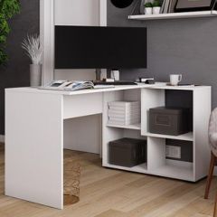 Стол компьютерный угловой СКМУ-4 Белый в Кургане - kurgan.mebel24.online | фото