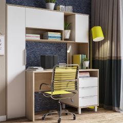 Стол рабочий 12.95 N Комфорт (Дуб сонома, Белый PE шагрень) в Кургане - kurgan.mebel24.online | фото