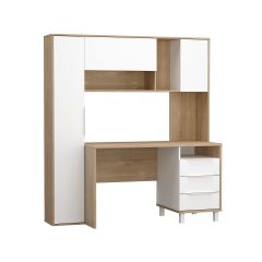 Стол рабочий 12.95 N Комфорт (Дуб сонома, Белый PE шагрень) в Кургане - kurgan.mebel24.online | фото 2