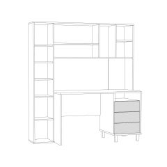 Стол рабочий 12.95 N Комфорт (Дуб сонома, Белый PE шагрень) в Кургане - kurgan.mebel24.online | фото 3