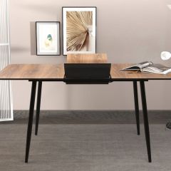 Стол раздвижной Корсика В1 (Бискайская сосна/черный) в Кургане - kurgan.mebel24.online | фото 3