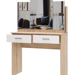 БЕАТРИС Стол туалетный (Дуб Сонома/Белый глянец) в Кургане - kurgan.mebel24.online | фото 2