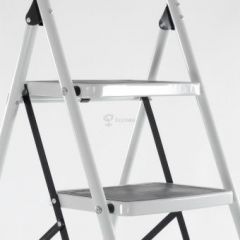 Стремянка ST14 стальная 4 ступени, белая, высокая ручка в Кургане - kurgan.mebel24.online | фото 2