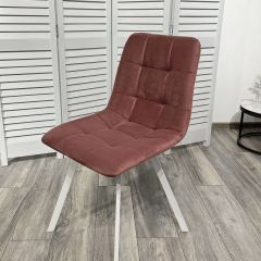 Стул CHILLI-Q SQUARE розовый #15, велюр / белый каркас, 4 шт./1 к, М-City в Кургане - kurgan.mebel24.online | фото 4