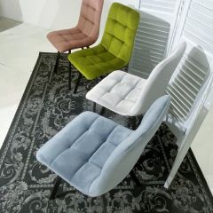 Стул CHILLI SQUARE BLUVEL-03 светло-серый, велюр / черный каркас М-City в Кургане - kurgan.mebel24.online | фото 2