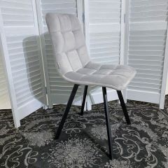 Стул CHILLI SQUARE BLUVEL-03 светло-серый, велюр / черный каркас М-City в Кургане - kurgan.mebel24.online | фото 3