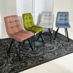 Стул CHILLI SQUARE BLUVEL-03 светло-серый, велюр / черный каркас М-City в Кургане - kurgan.mebel24.online | фото 5
