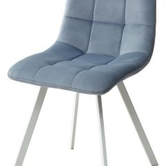Стул CHILLI SQUARE G108-56 пудровый синий, велюр/ белый каркас М-City в Кургане - kurgan.mebel24.online | фото