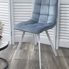 Стул CHILLI SQUARE G108-56 пудровый синий, велюр/ белый каркас М-City в Кургане - kurgan.mebel24.online | фото 6